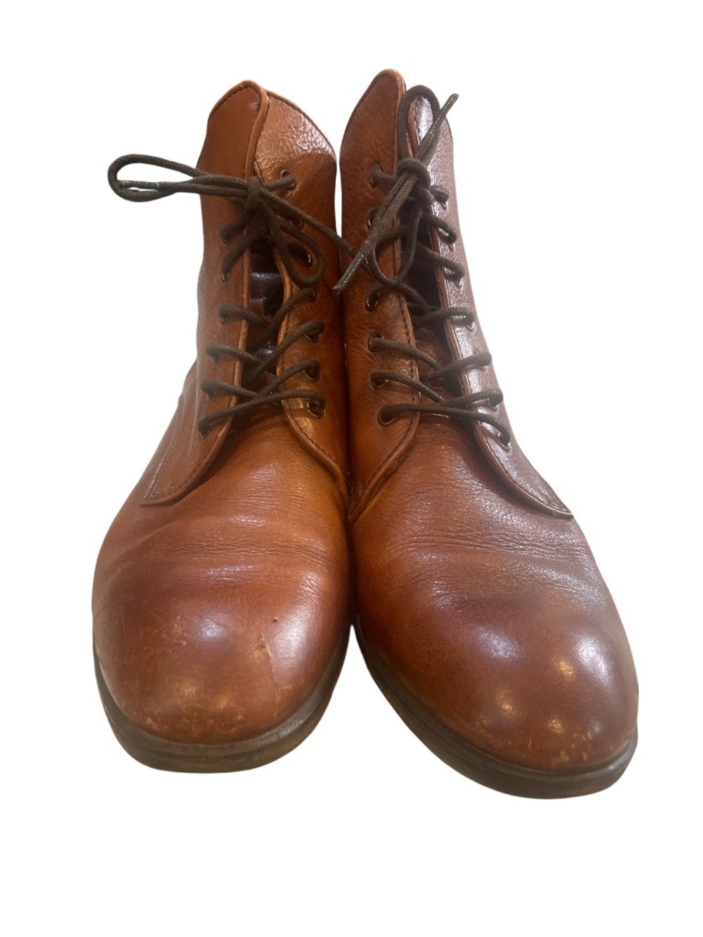 Women’s Brown Leather Lace-Up Boots Size 7.5